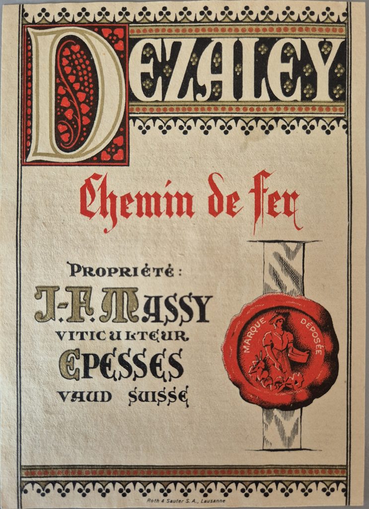 Ancienne étiquette du Dézaley Chemin de Fer